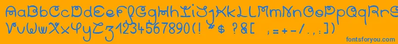 フォントCheesecake – オレンジの背景に青い文字