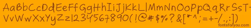 Zakirahscasual Font – Brown Fonts on Orange Background