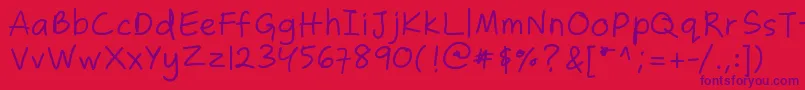 Zakirahscasual Font – Purple Fonts on Red Background