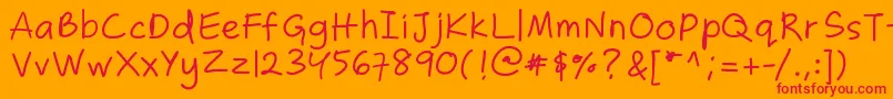 Zakirahscasual Font – Red Fonts on Orange Background