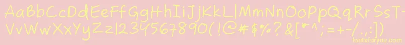 Zakirahscasual Font – Yellow Fonts on Pink Background