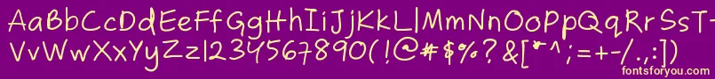 Zakirahscasual Font – Yellow Fonts on Purple Background