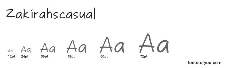 Размеры шрифта Zakirahscasual