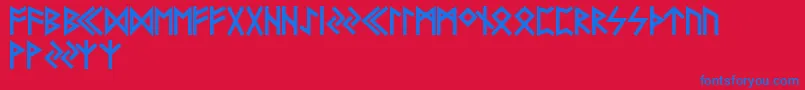 Futha Font – Blue Fonts on Red Background