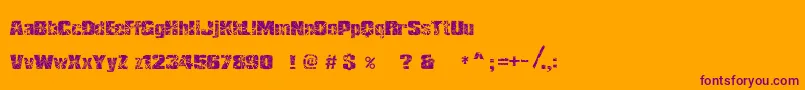 RhShmatter Font – Purple Fonts on Orange Background