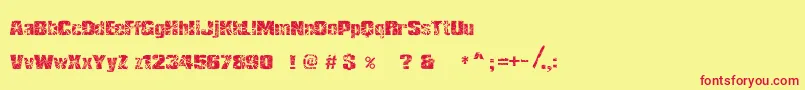 RhShmatter Font – Red Fonts on Yellow Background