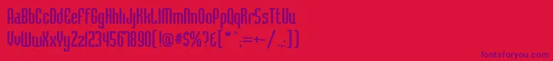 BaccusRegular-Schriftart – Violette Schriften auf rotem Hintergrund