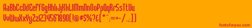 フォントBaccusRegular – オレンジの背景に赤い文字