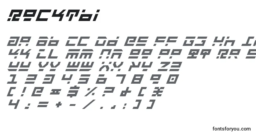 Czcionka Rocktbi – alfabet, cyfry, specjalne znaki