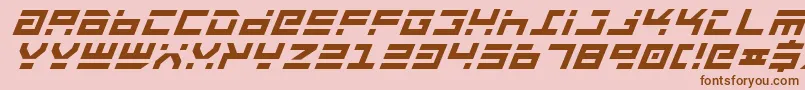 Rocktbi-Schriftart – Braune Schriften auf rosa Hintergrund