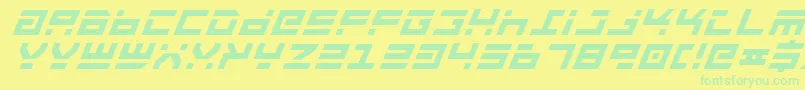 Rocktbi-Schriftart – Grüne Schriften auf gelbem Hintergrund