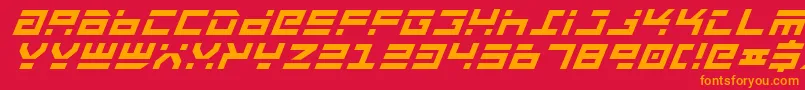 Fonte Rocktbi – fontes laranjas em um fundo vermelho