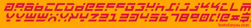 フォントRocktbi – オレンジの背景に赤い文字
