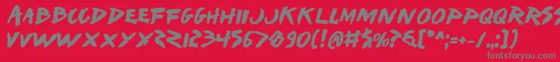 フォントIWantMyTtrBold – 赤い背景に灰色の文字