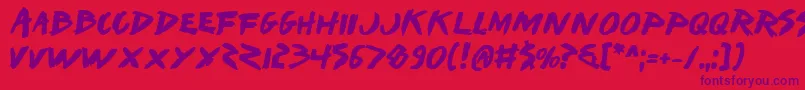 IWantMyTtrBold Font – Purple Fonts on Red Background