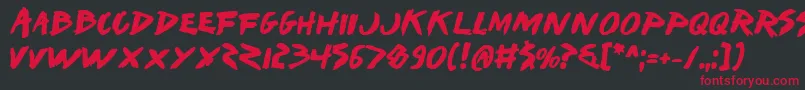 フォントIWantMyTtrBold – 黒い背景に赤い文字