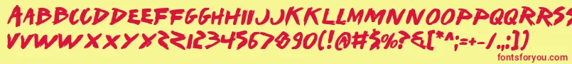 IWantMyTtrBold Font – Red Fonts on Yellow Background