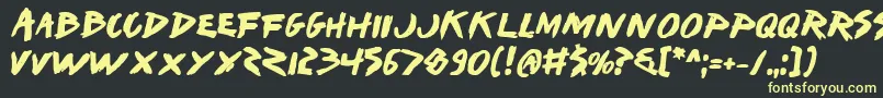 IWantMyTtrBold Font – Yellow Fonts on Black Background