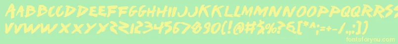 IWantMyTtrBold Font – Yellow Fonts on Green Background