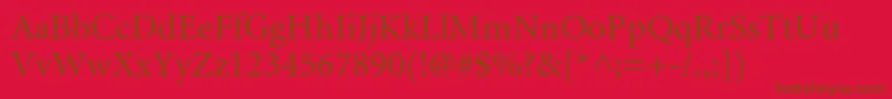 Fonte MinioncyrRegular – fontes marrons em um fundo vermelho