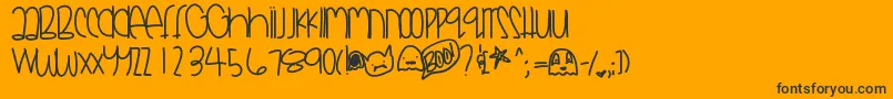 Fonte Godsmonsters – fontes pretas em um fundo laranja