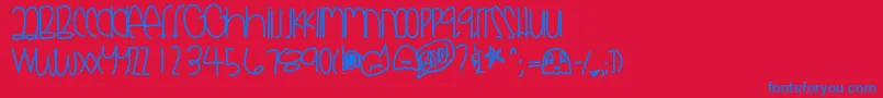 Godsmonsters Font – Blue Fonts on Red Background