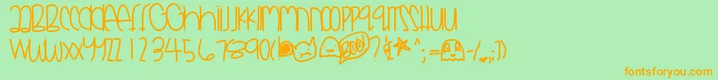 Godsmonsters-Schriftart – Orangefarbene Schriften auf grünem Hintergrund