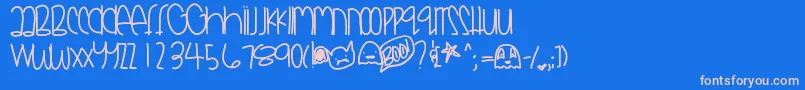 フォントGodsmonsters – ピンクの文字、青い背景