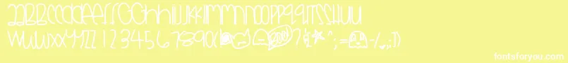 Шрифт Godsmonsters – белые шрифты на жёлтом фоне