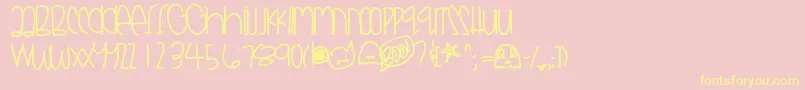 Godsmonsters-Schriftart – Gelbe Schriften auf rosa Hintergrund