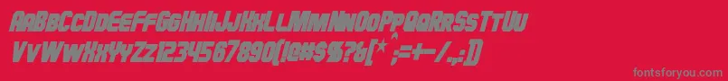 HauserCondensedBoldItalic Font – Gray Fonts on Red Background