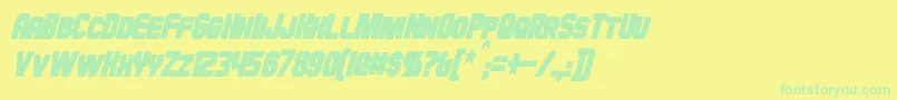 HauserCondensedBoldItalic Font – Green Fonts on Yellow Background
