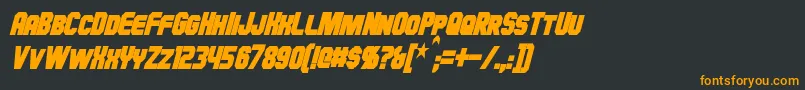 HauserCondensedBoldItalic Font – Orange Fonts on Black Background