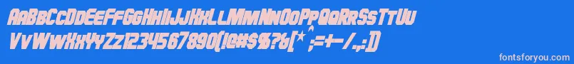 HauserCondensedBoldItalic Font – Pink Fonts on Blue Background