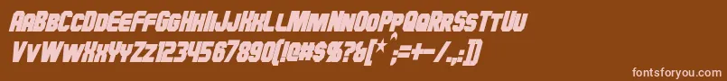 HauserCondensedBoldItalic Font – Pink Fonts on Brown Background