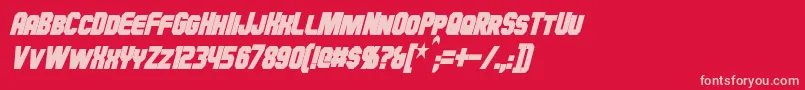 フォントHauserCondensedBoldItalic – 赤い背景にピンクのフォント