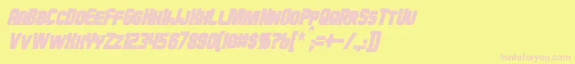 HauserCondensedBoldItalic Font – Pink Fonts on Yellow Background