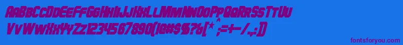 HauserCondensedBoldItalic Font – Purple Fonts on Blue Background