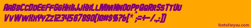 HauserCondensedBoldItalic Font – Purple Fonts on Orange Background