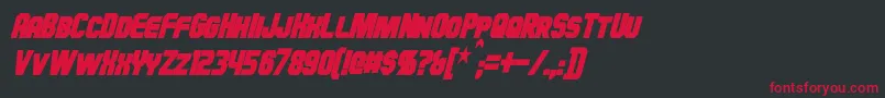 HauserCondensedBoldItalic Font – Red Fonts on Black Background