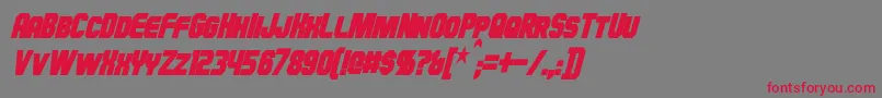 HauserCondensedBoldItalic Font – Red Fonts on Gray Background