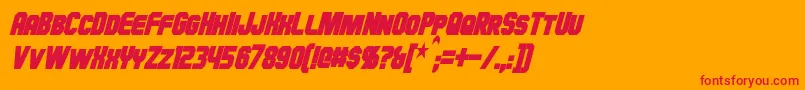 HauserCondensedBoldItalic Font – Red Fonts on Orange Background