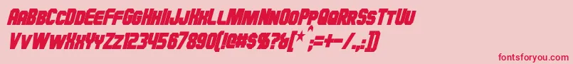 HauserCondensedBoldItalic Font – Red Fonts on Pink Background