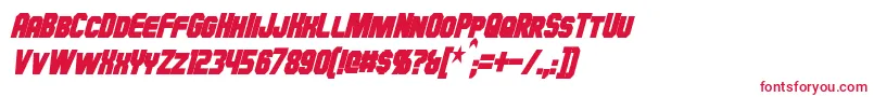 フォントHauserCondensedBoldItalic – 赤い文字