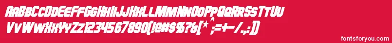 HauserCondensedBoldItalic Font – White Fonts on Red Background