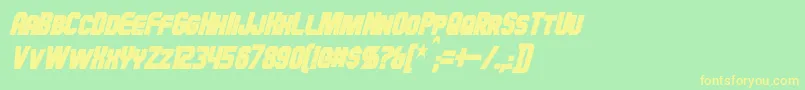 HauserCondensedBoldItalic Font – Yellow Fonts on Green Background