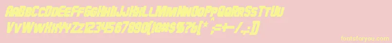 HauserCondensedBoldItalic Font – Yellow Fonts on Pink Background
