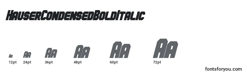 HauserCondensedBoldItalic Font Sizes