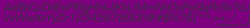 フォントEurostileltstdOblique – 紫の背景に黒い文字