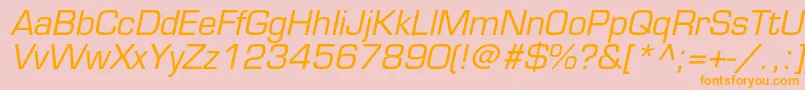 EurostileltstdOblique Font – Orange Fonts on Pink Background